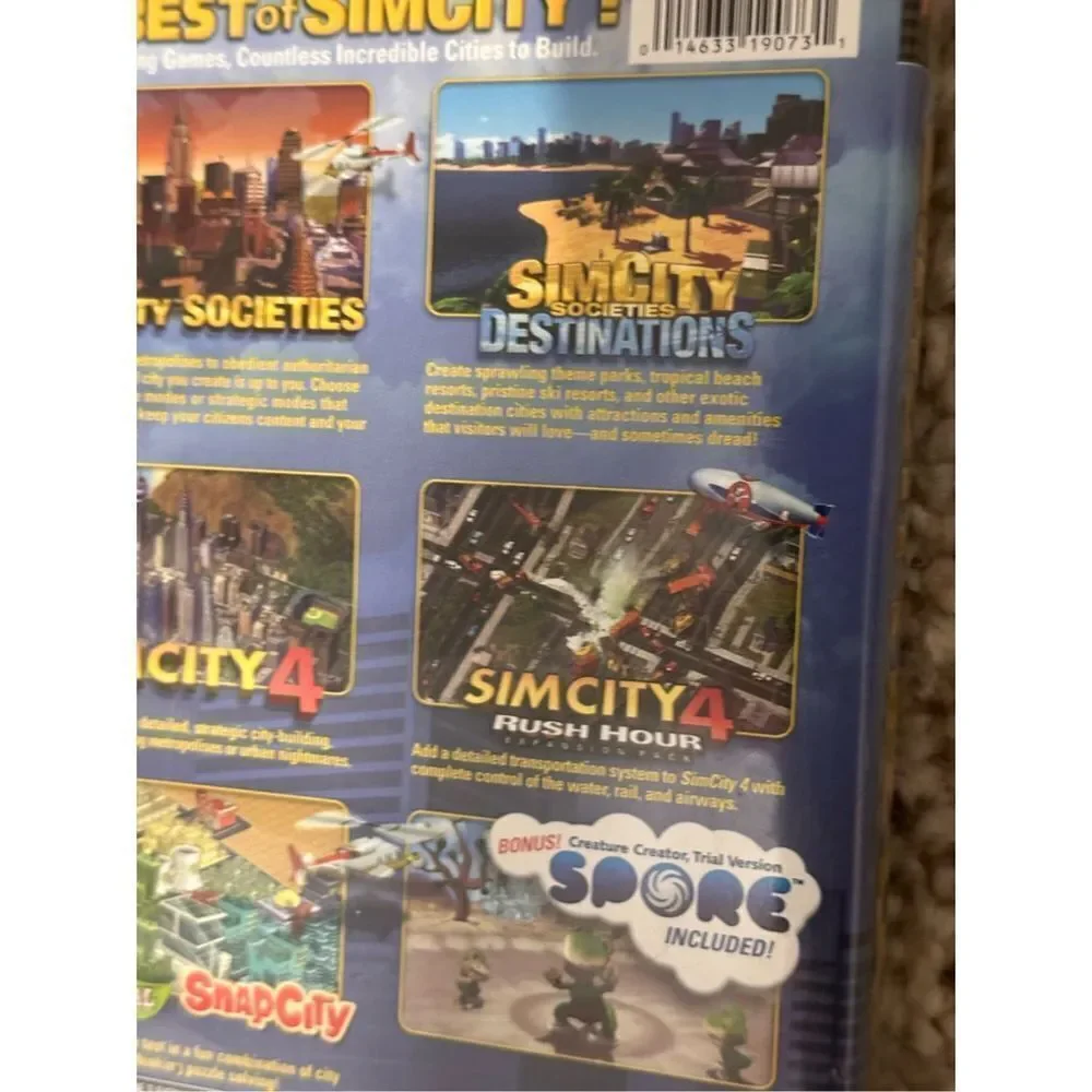 Nice 2008 The SimCity Box - PC - 4 Disk Set Used Condition